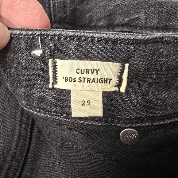 Women's Madewell "Curvy 90s Straight" Black Denim Jeans | Size 29 - Picture 8 of 9